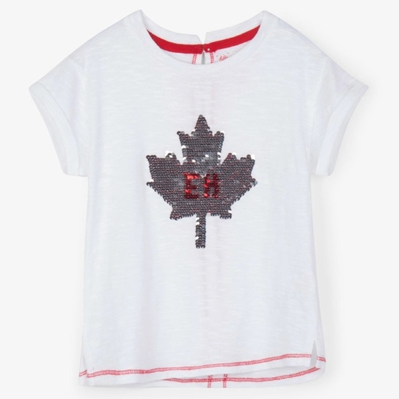 Little Blue House Girls Flip Sequin Canada Day  Tee Shirt Size 6 - Picture 2 of 7